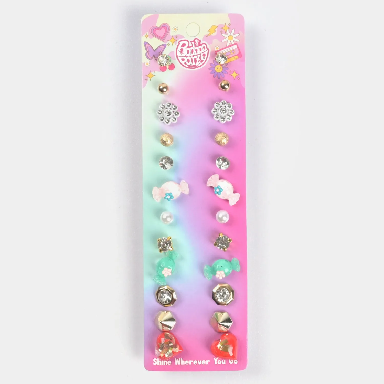 12 Pairs Charming Ears Studs/Tops For Girls