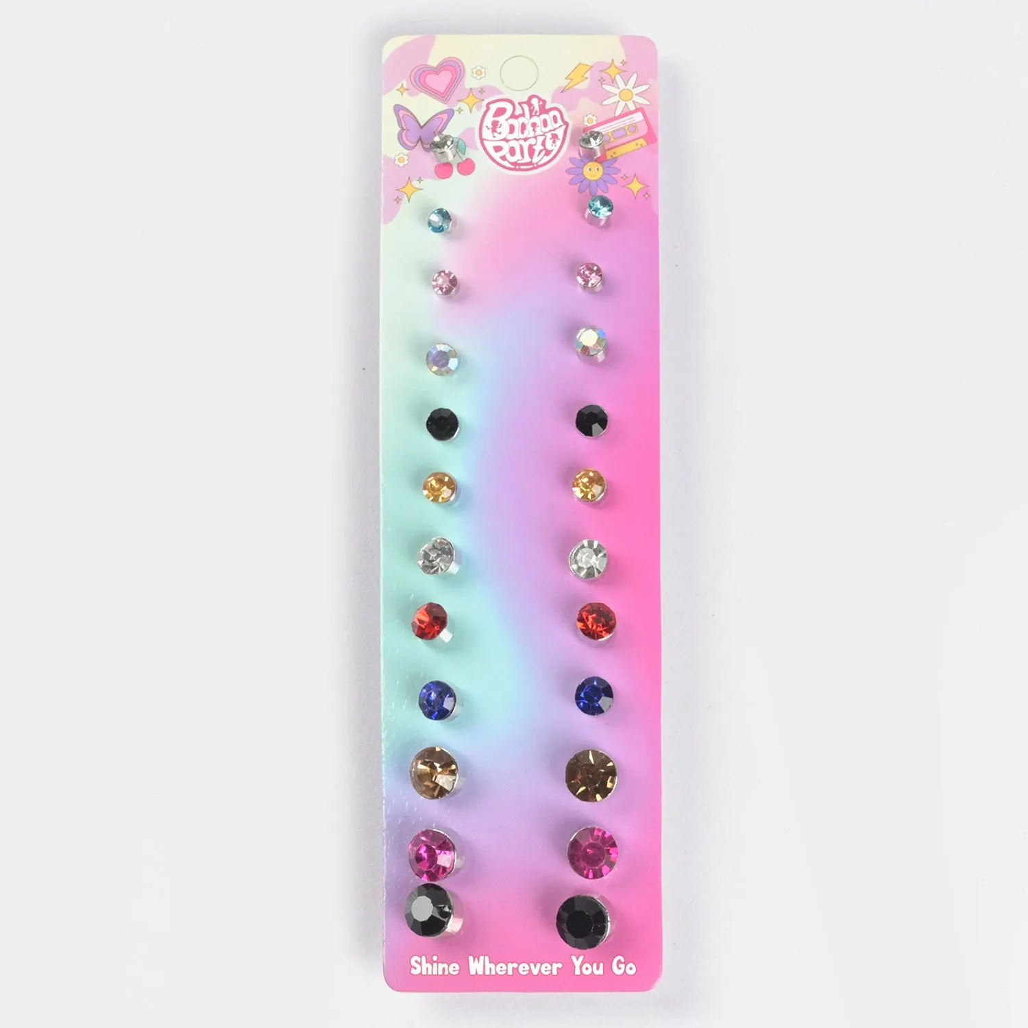 12 Pairs Charming Ears Studs/Tops For Girls