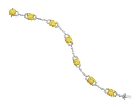 18k White Yellow Gold Delicate Fancy Diamond Bracelet