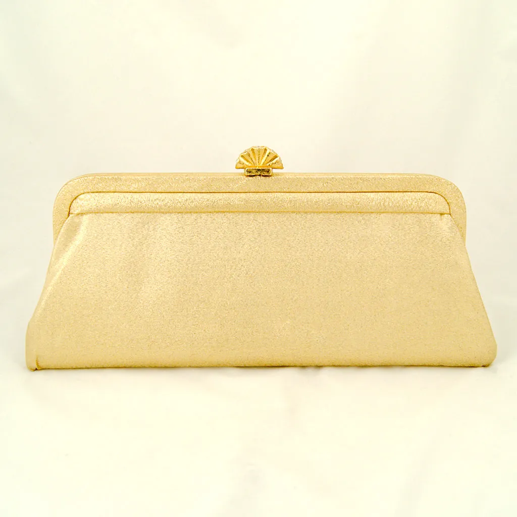 1950s Gold Fan Clutch Bag