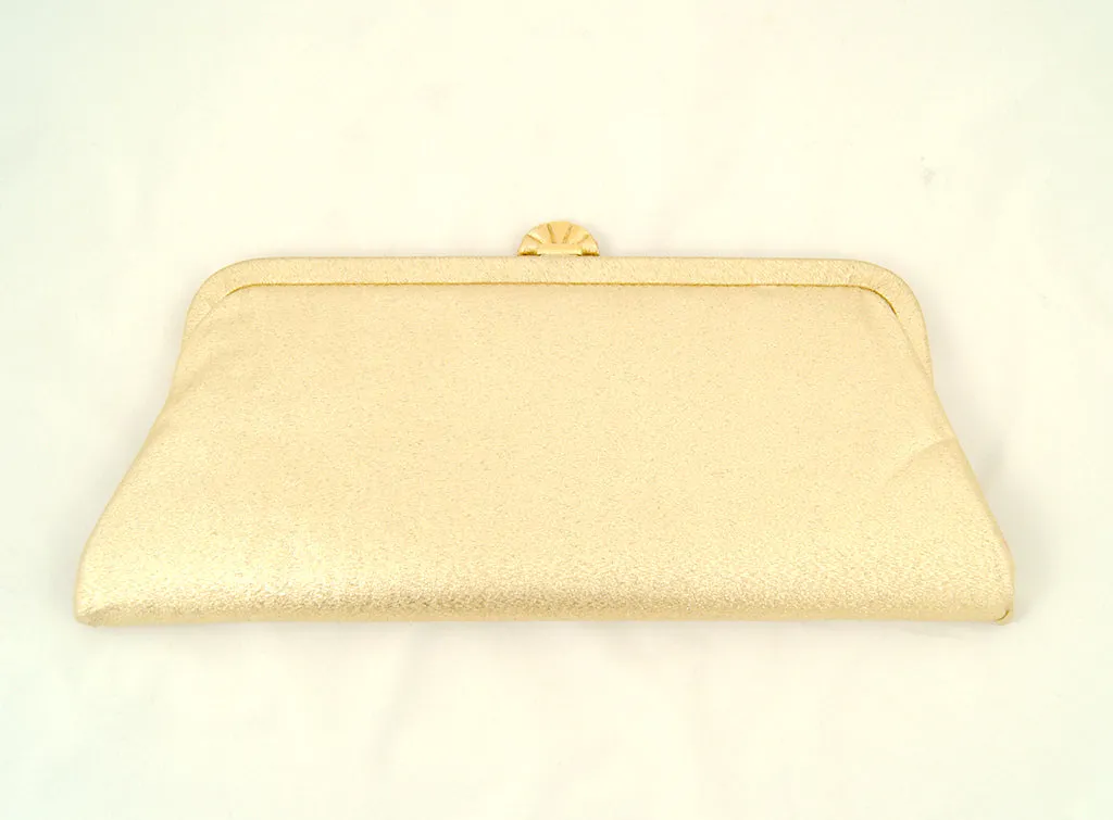 1950s Gold Fan Clutch Bag