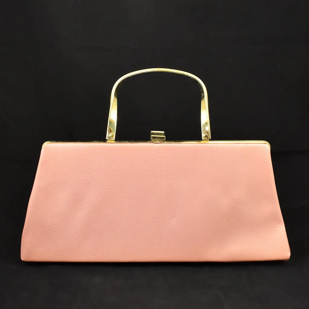 1950s Pink Snakeskin Handbag