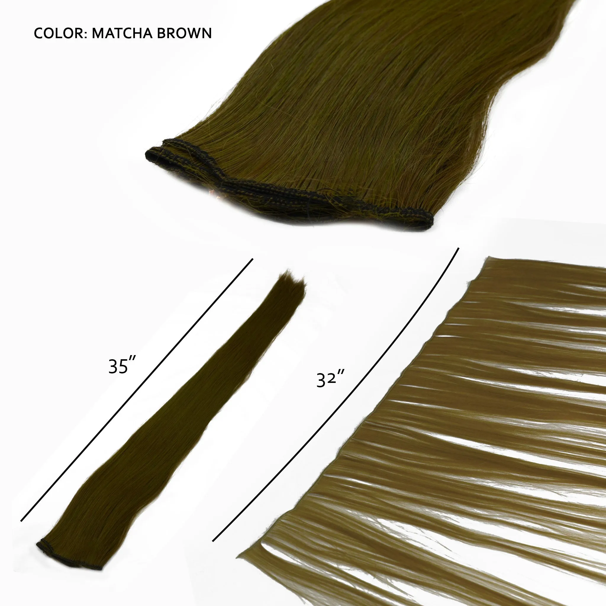 35" Weft Extension - Matcha Brown