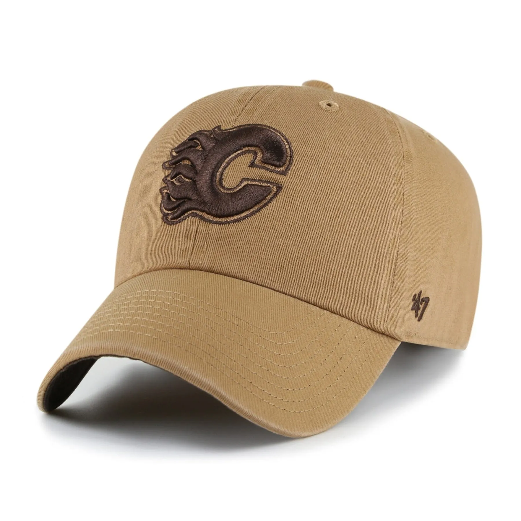 47 Brand NHL Dune Chocolate Clean Up Ballpark Hat - Calgary Flames