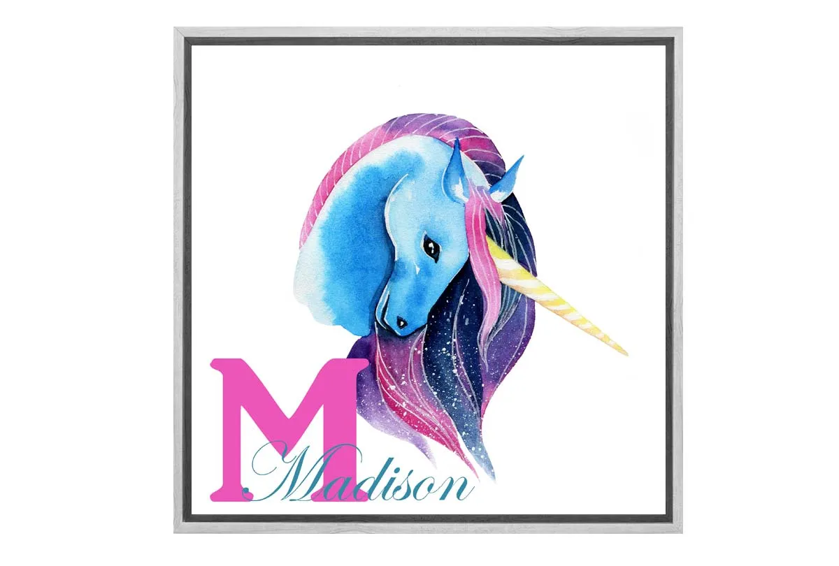 A Personalised Unicorn | Custom Girls Canvas Wall Art Print