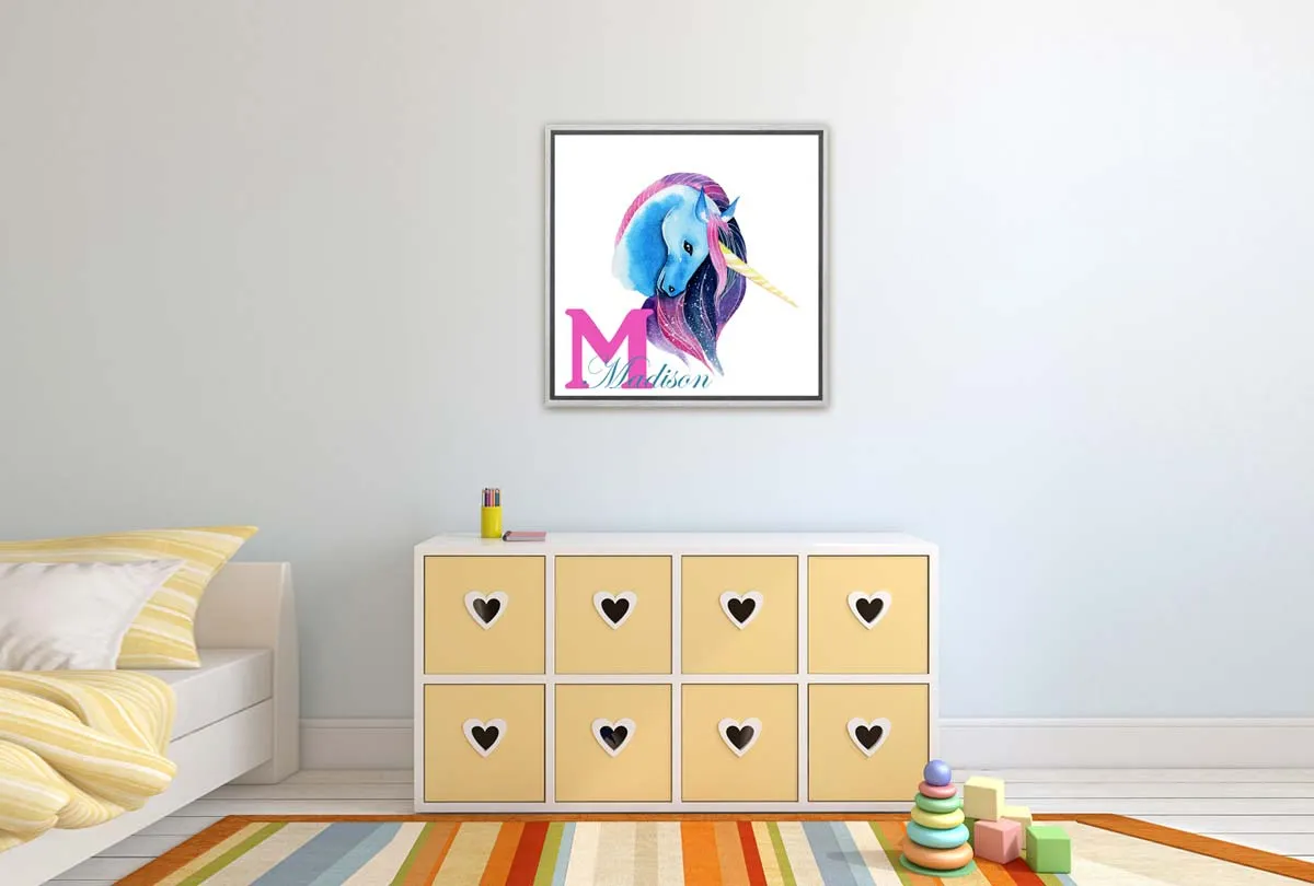 A Personalised Unicorn | Custom Girls Canvas Wall Art Print