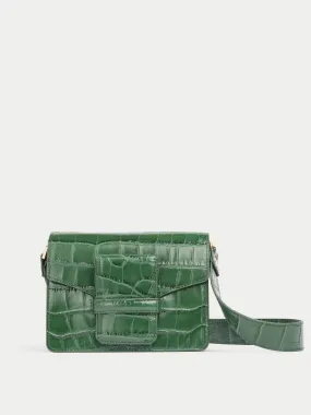 Ada Croc Crossbody Bag | Green