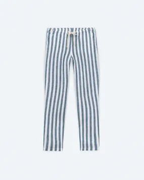 Alex Crane Big Wave Striped Bo Linen Pant