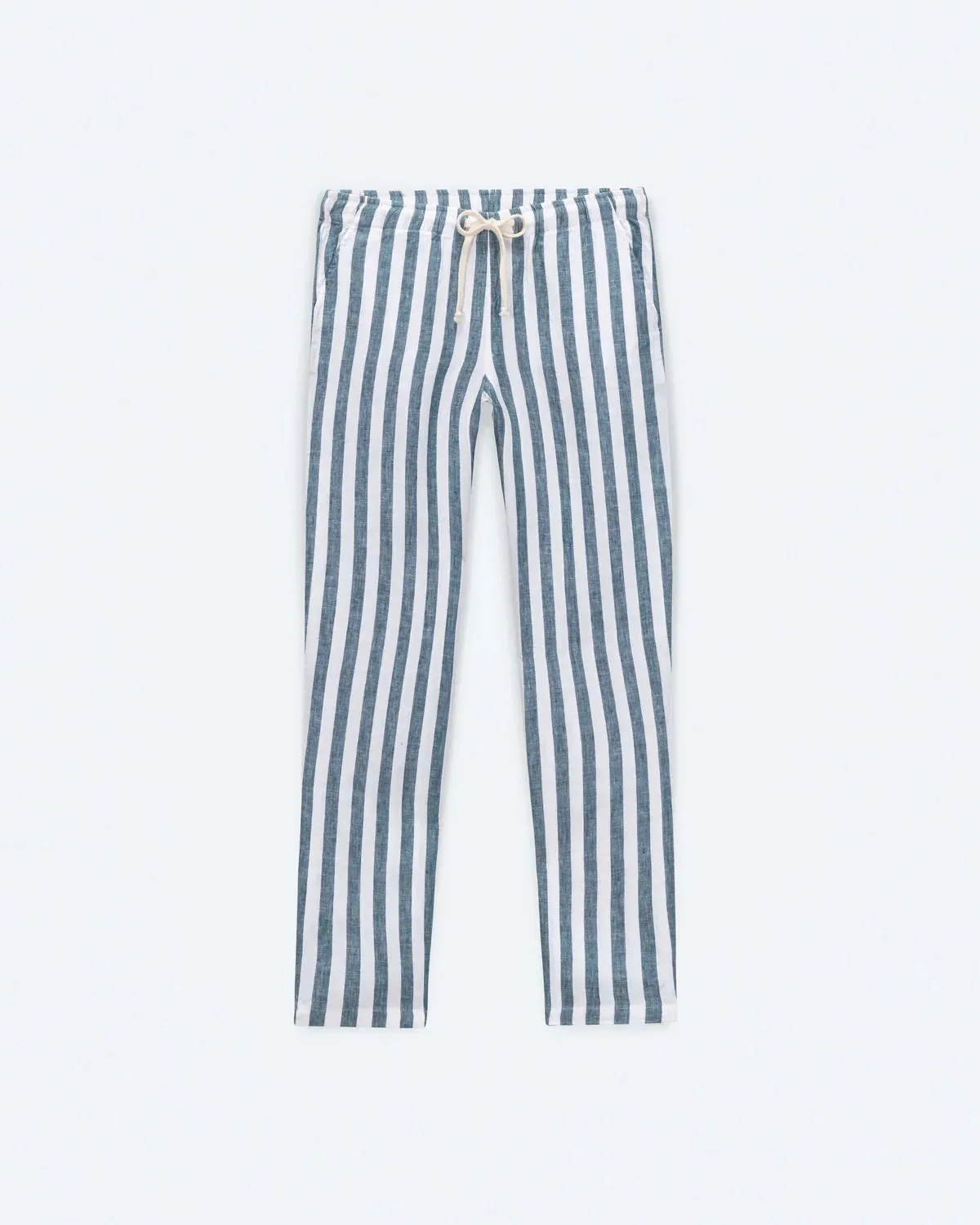 Alex Crane Big Wave Striped Bo Linen Pant