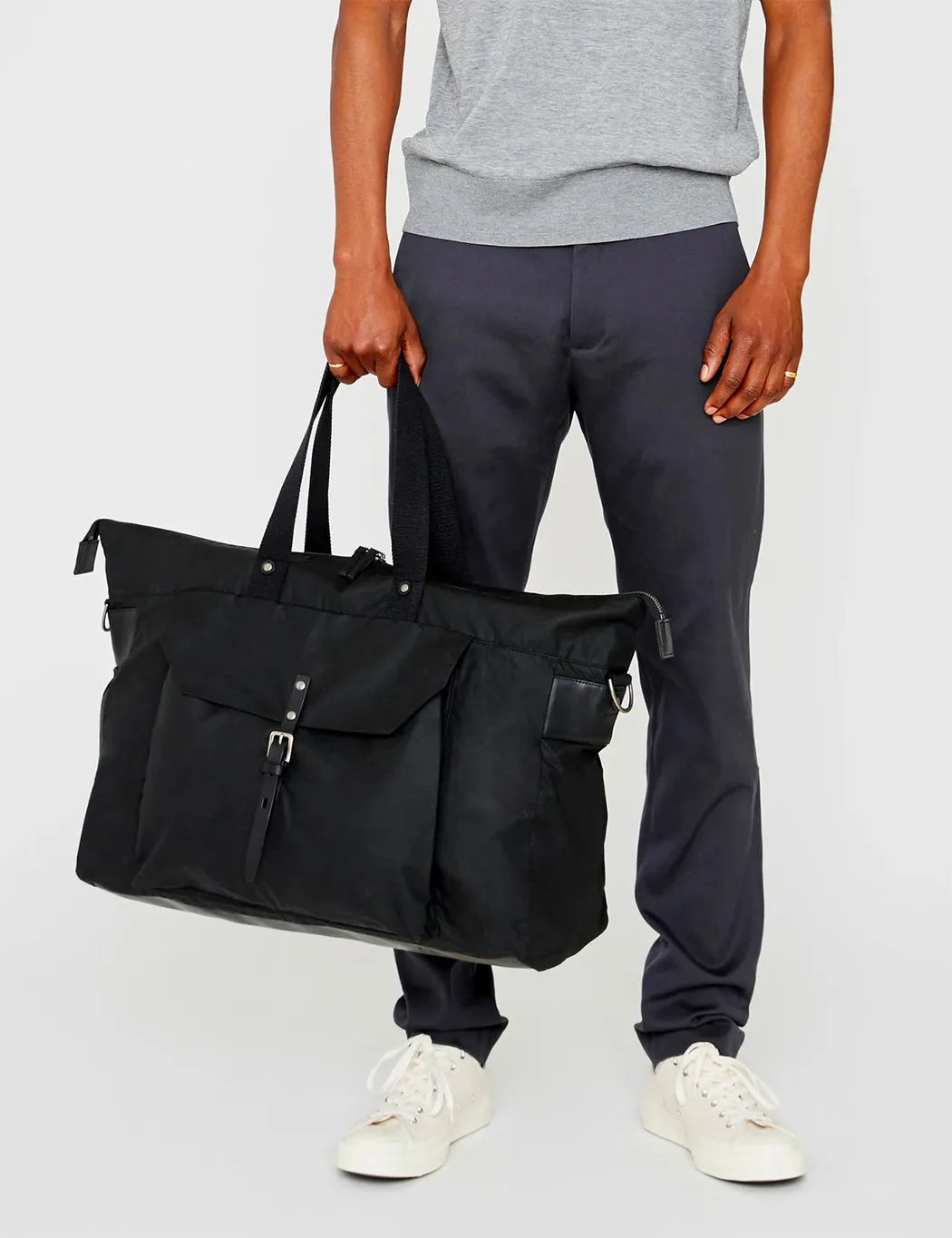 Ally Capellino Freddie Waxed Cotton Holdall - Black