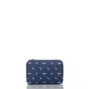 Aloha Mini Shipwrecks Anchor White on Navy Pouch