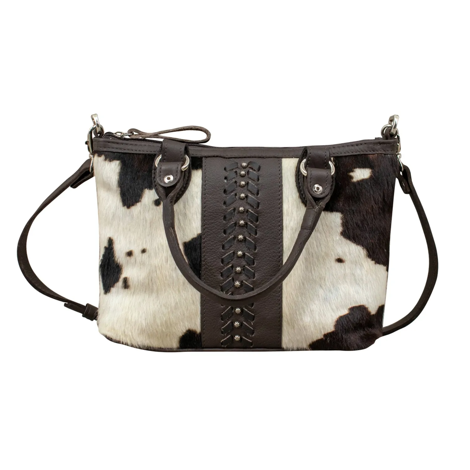 American West Womens Cow Town 10in CC Pony Hair-On Leather Handbag Bag