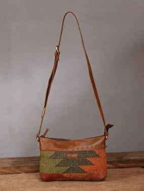 ARIBO  - KILIM  & LEATHER SLING  BAG