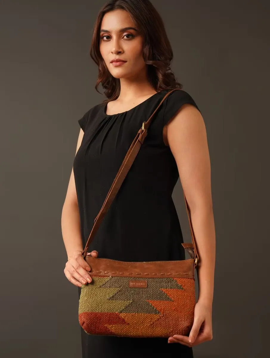 ARIBO  - KILIM  & LEATHER SLING  BAG