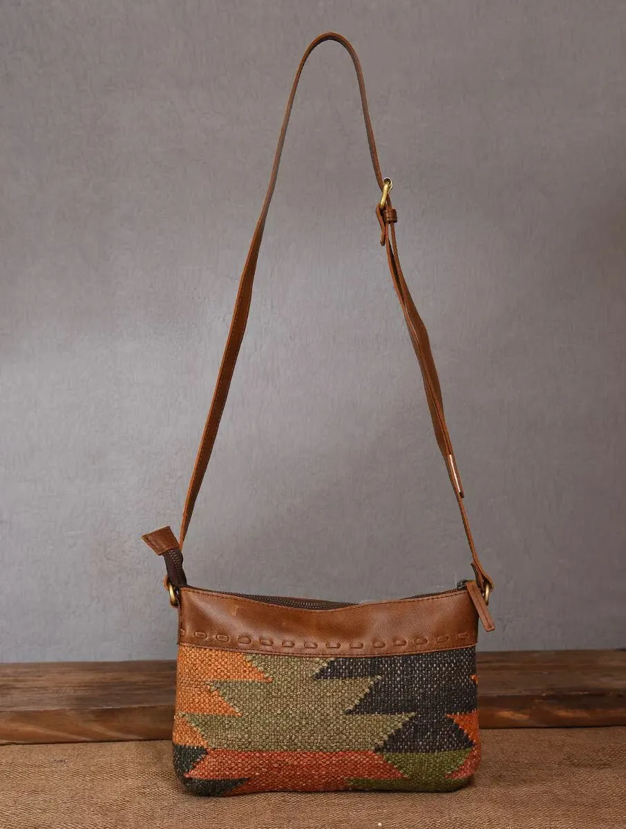 ARIBO  - KILIM  & LEATHER SLING  BAG