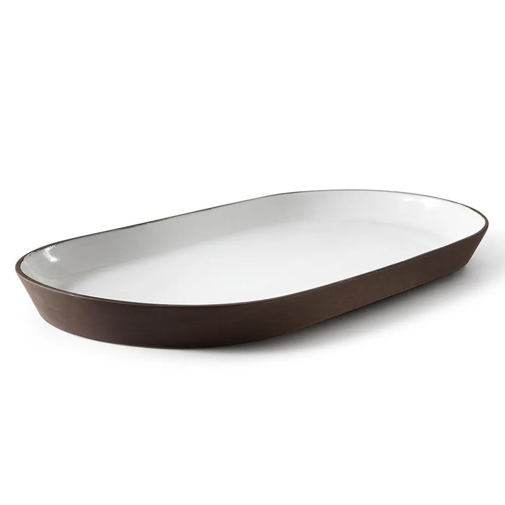 Atipico Crudo Tray 58x28 cm Black clay ceramic