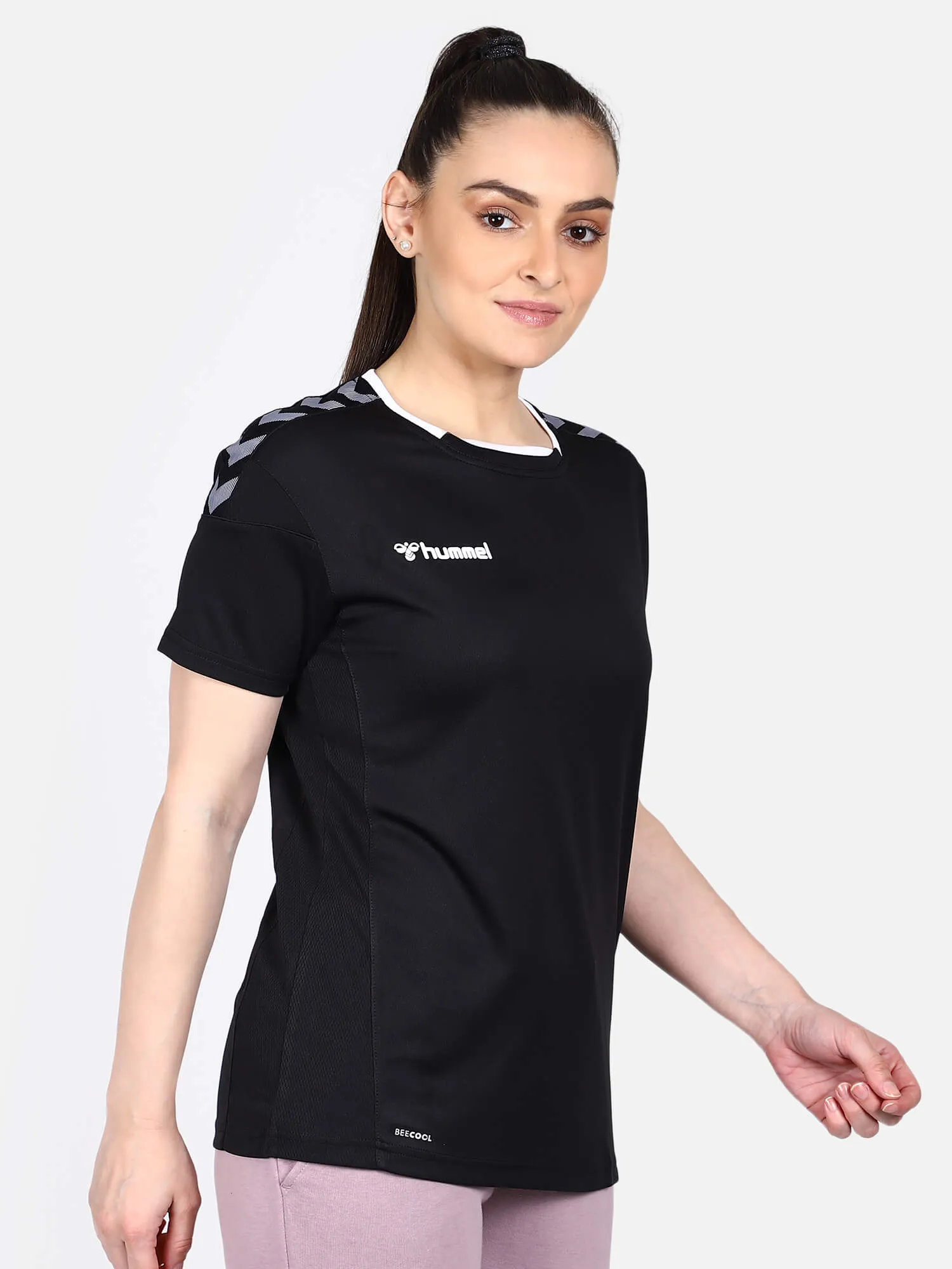 Authentic Women Polyester Black T-Shirt