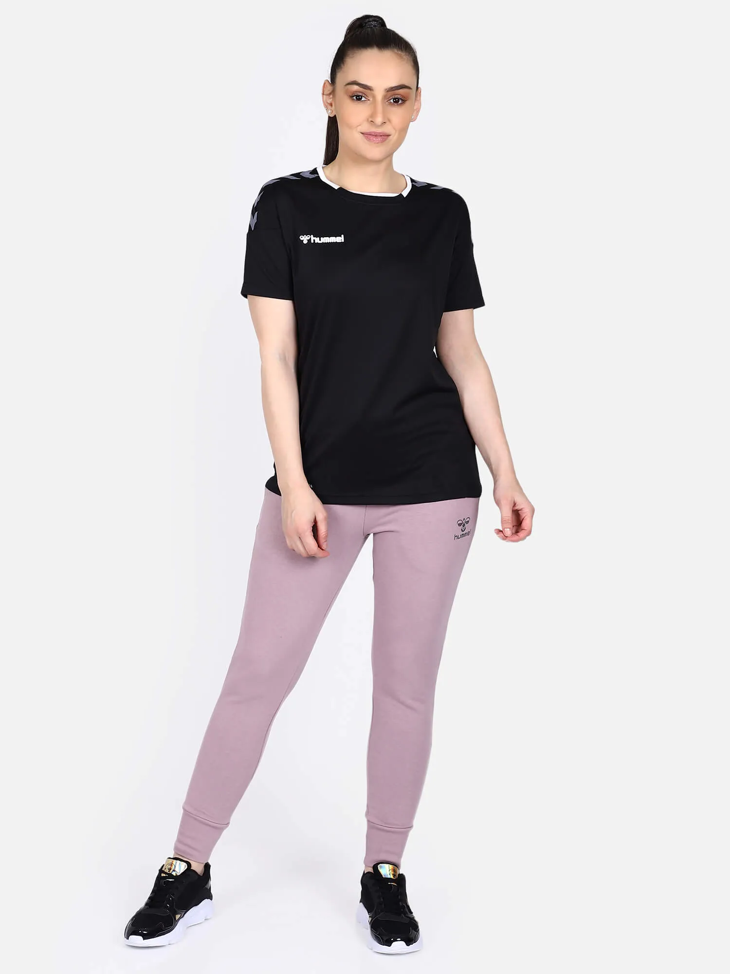 Authentic Women Polyester Black T-Shirt