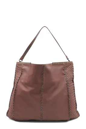 Ayers-Trimmed Intrecciato Tote Rosy Brown