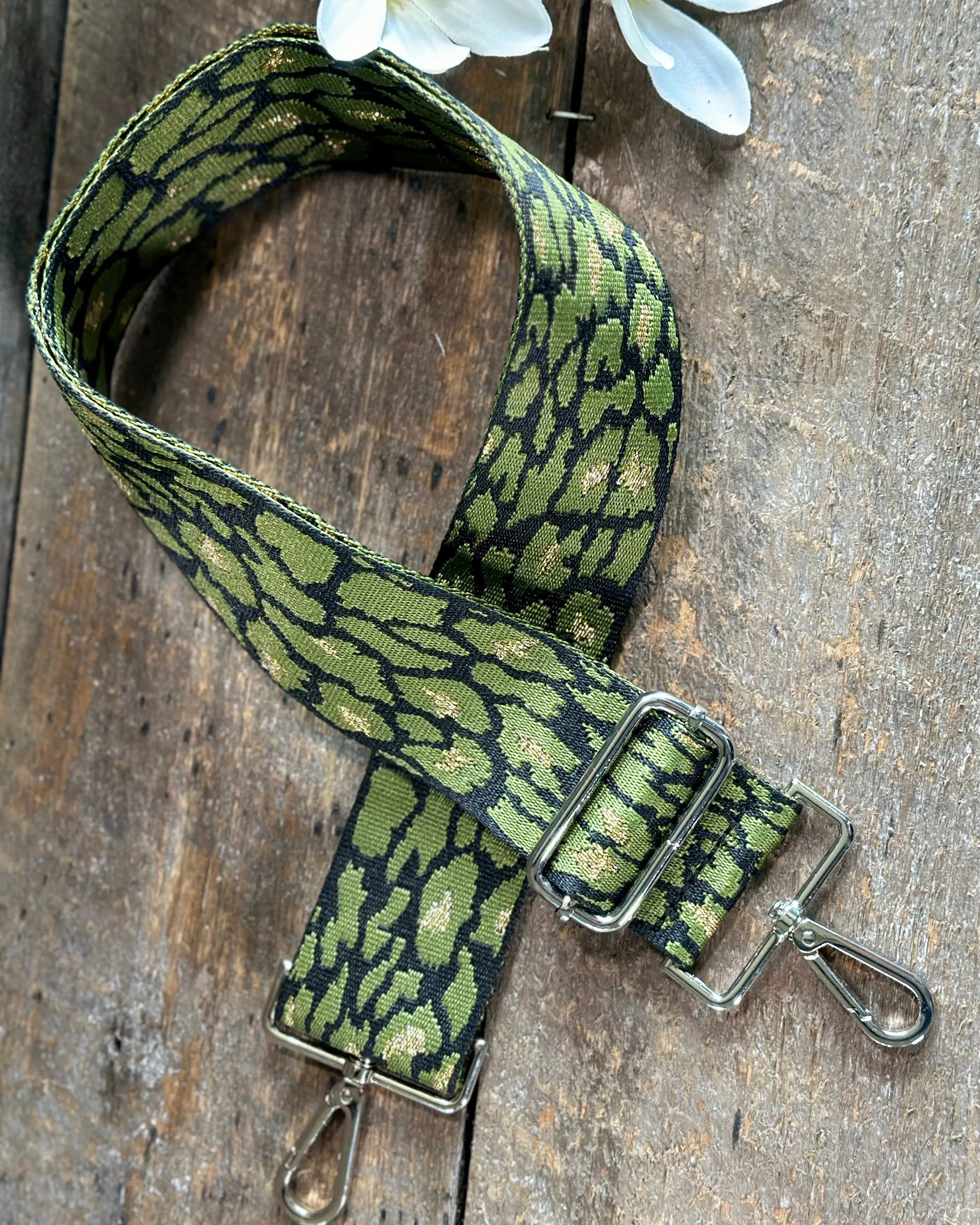 Bag Strap - Olive Leopard Print