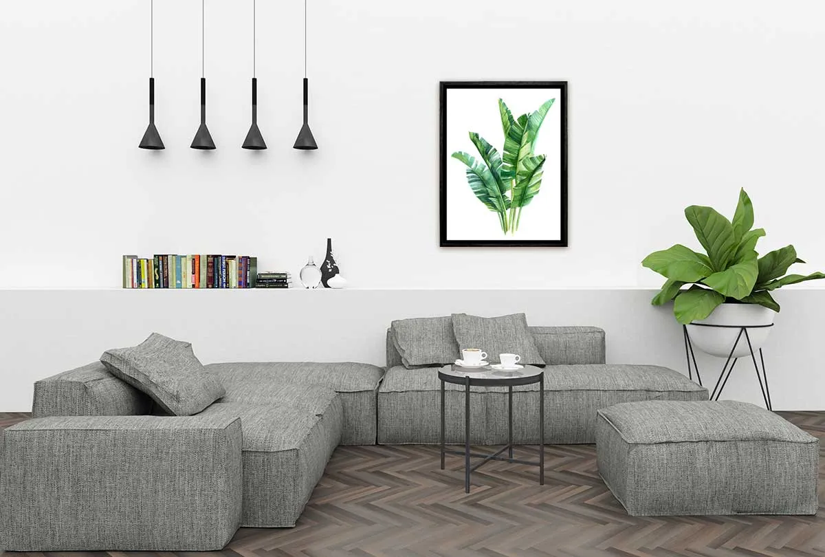 Banana Leaves in Watercolour | Canvas Wall Art Print