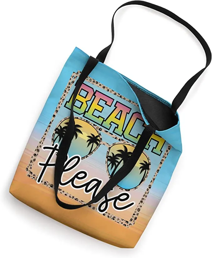 Beach Please Beach Tote Bags Instant Digital Download Transparent PNG Image File - Vacation Bags Summer Beaches Vacation Cruise Designs