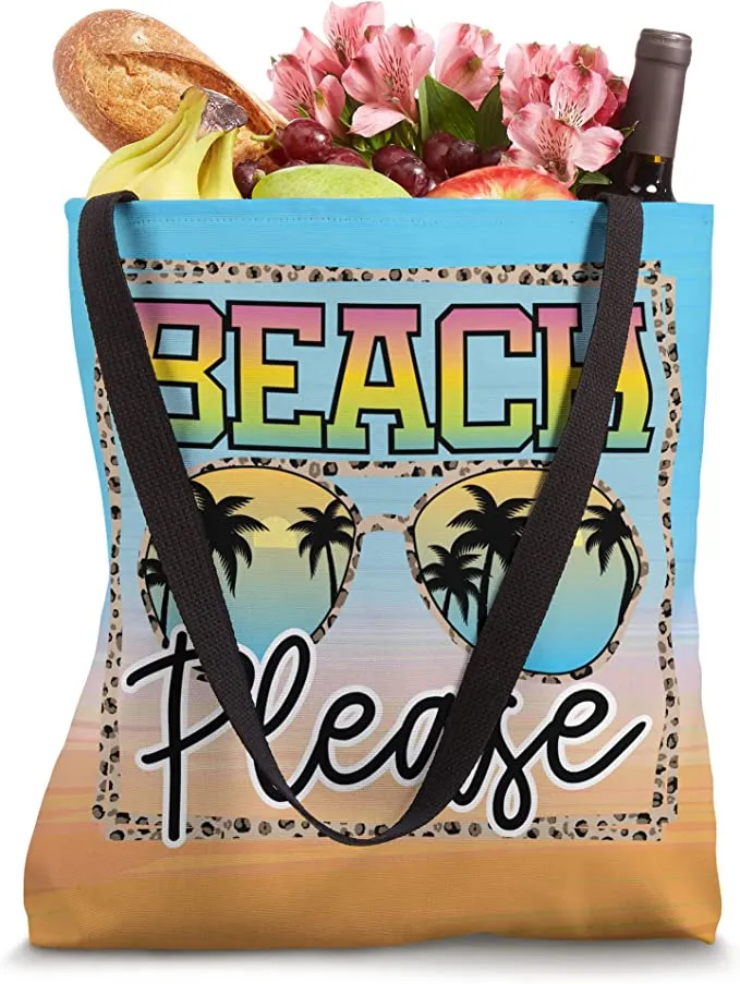 Beach Please Beach Tote Bags Instant Digital Download Transparent PNG Image File - Vacation Bags Summer Beaches Vacation Cruise Designs