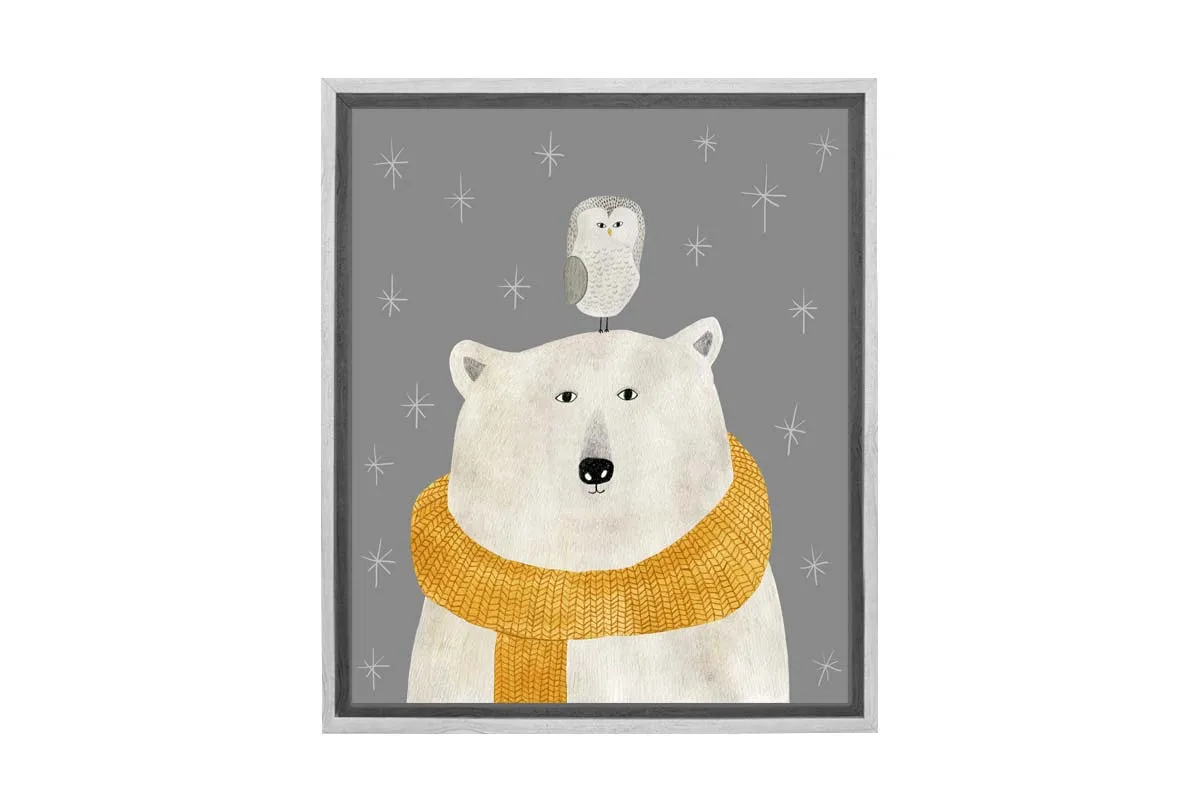 Bear With Owl | | Canvas Wall Art Print