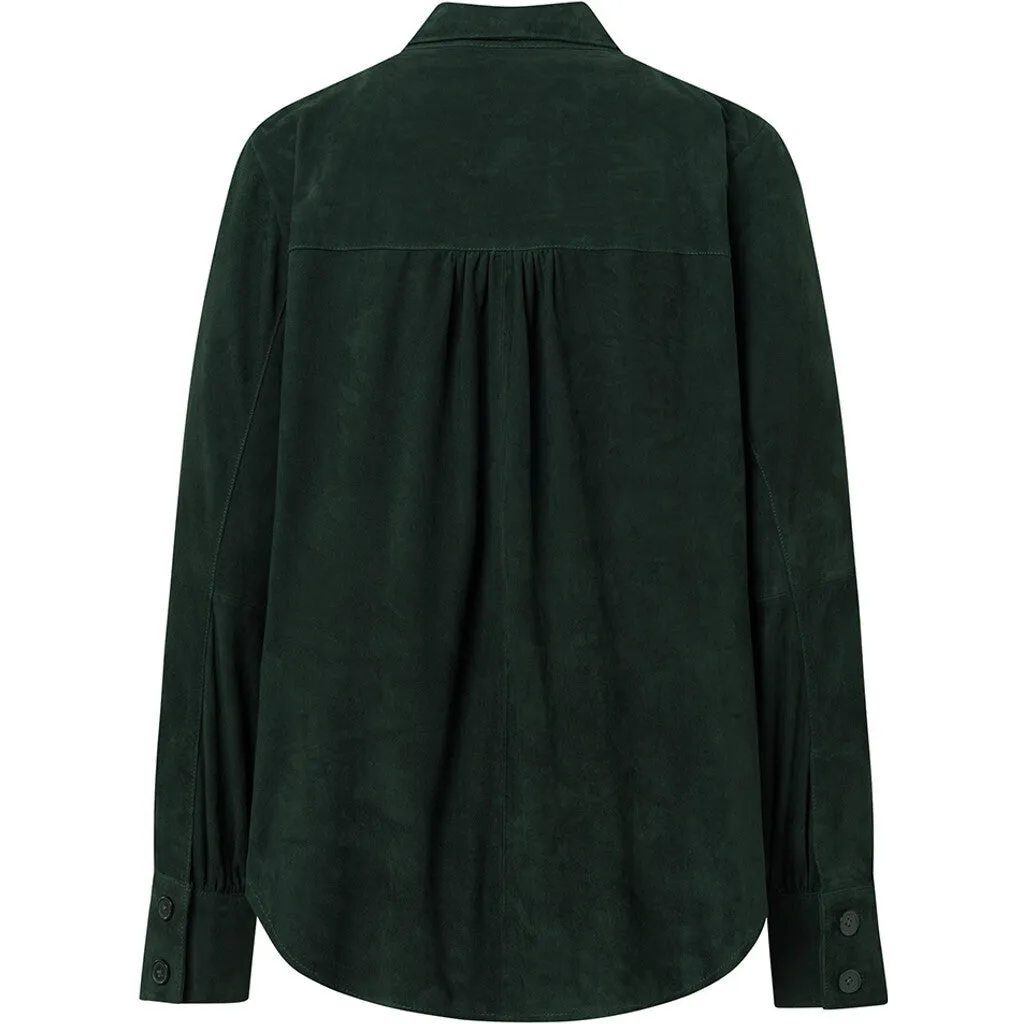 Beautiful suede Katie shirt i soft and nice quality / 50882 - Bottle Green