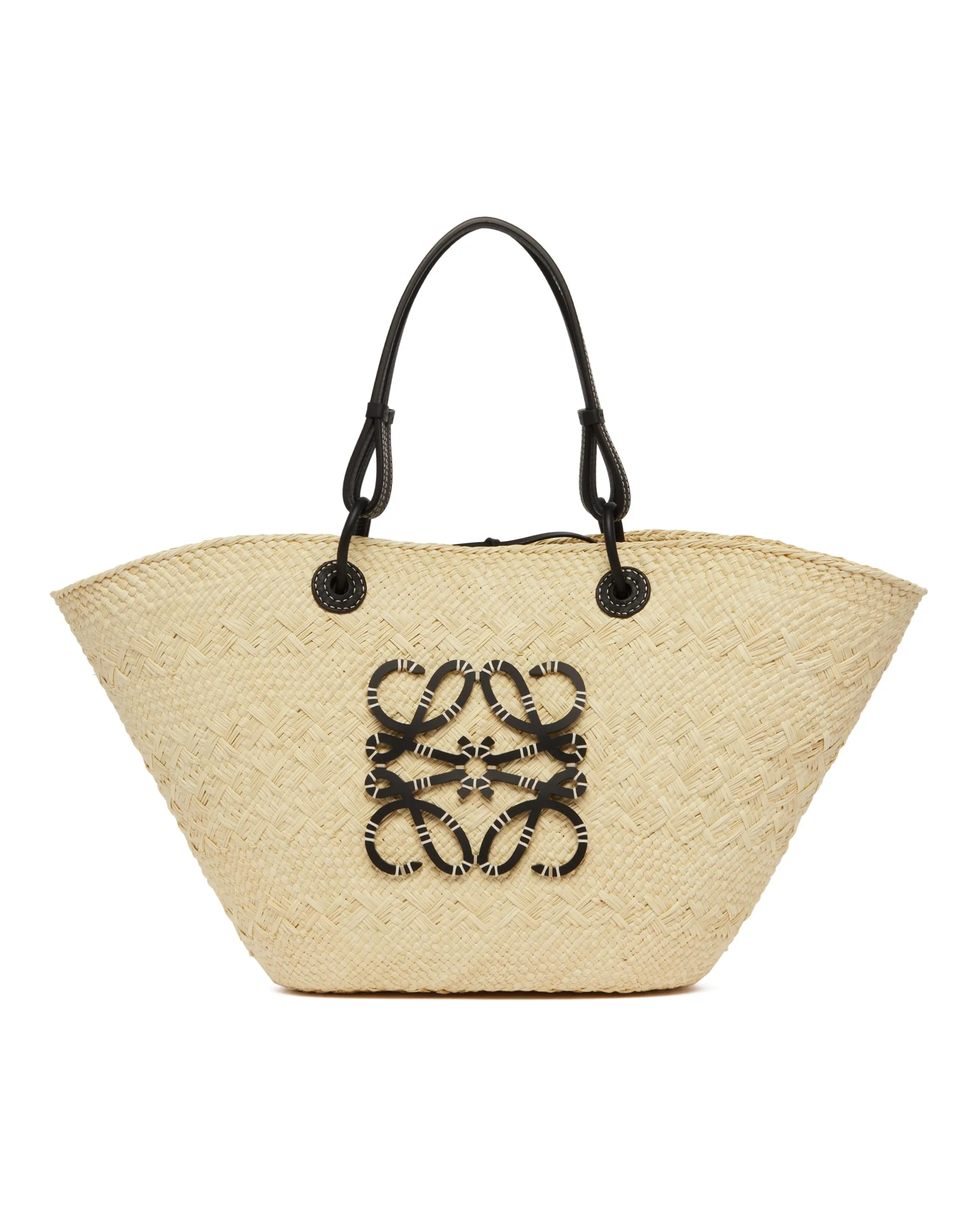 Beige Anagram Basket Bag