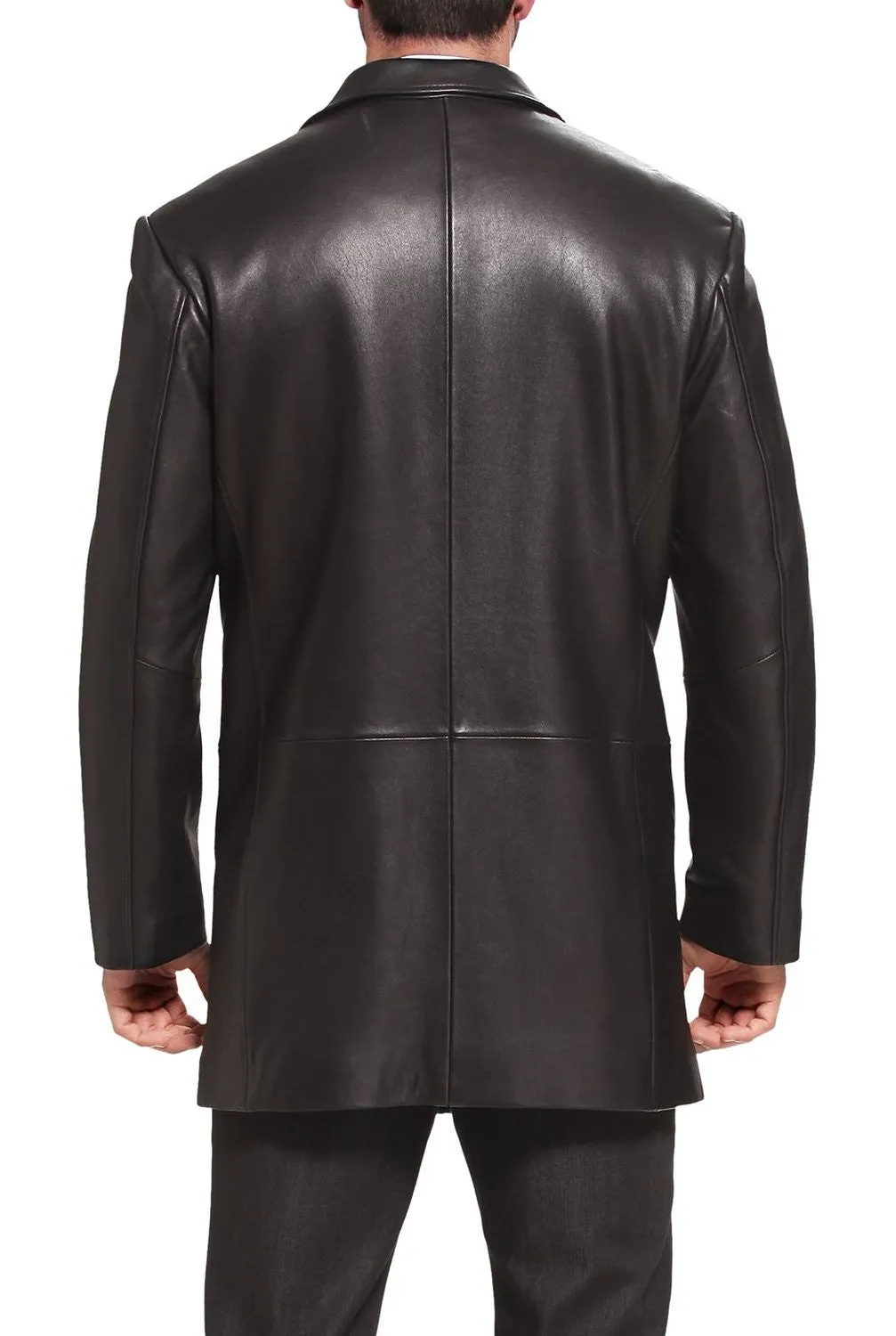 BGSD Men Carter Three-Button New Zealand Lambskin Car Coat