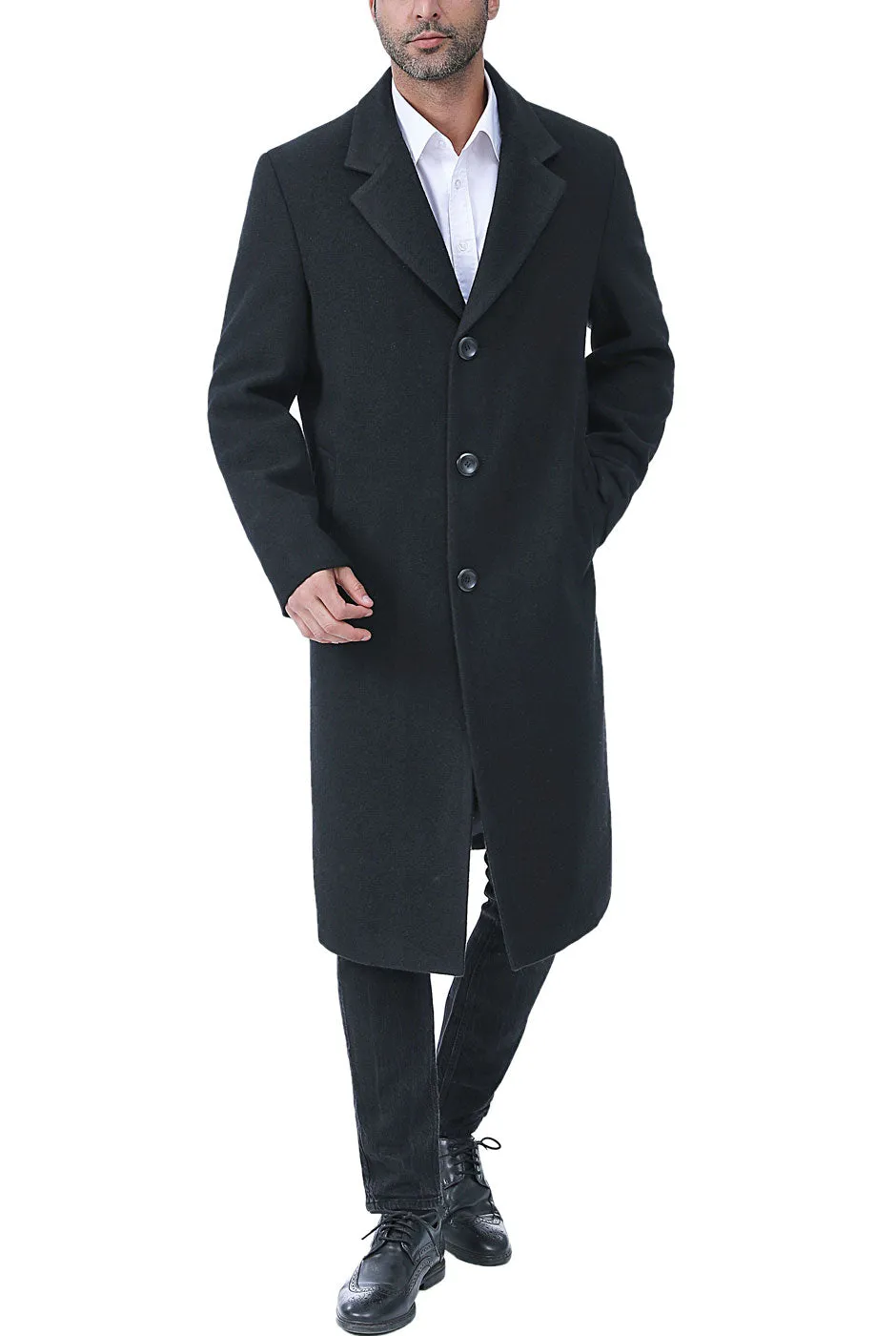 BGSD Men Hart Wool Blend Full Length Long Coat