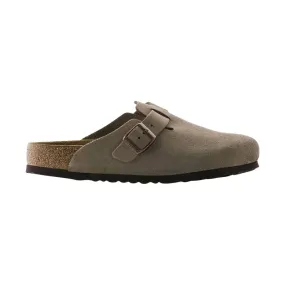 Unisex Birkenstock Boston Soft Footbed Suede Clogs in Taupe Beige