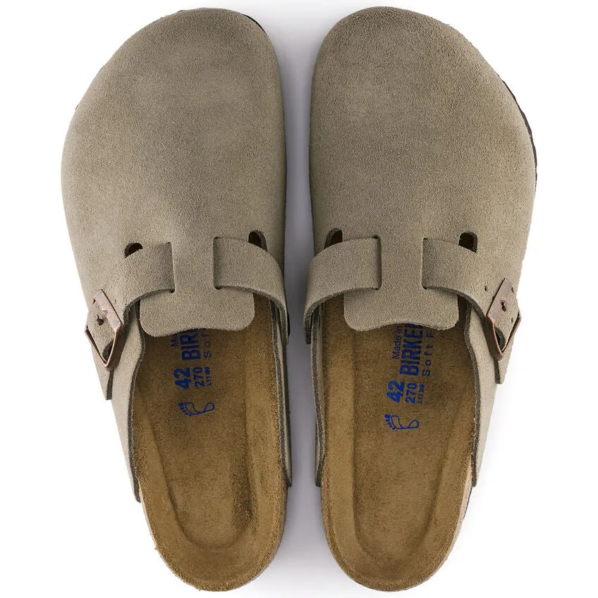 Birkenstock Boston Soft Footbed Taupe Suede