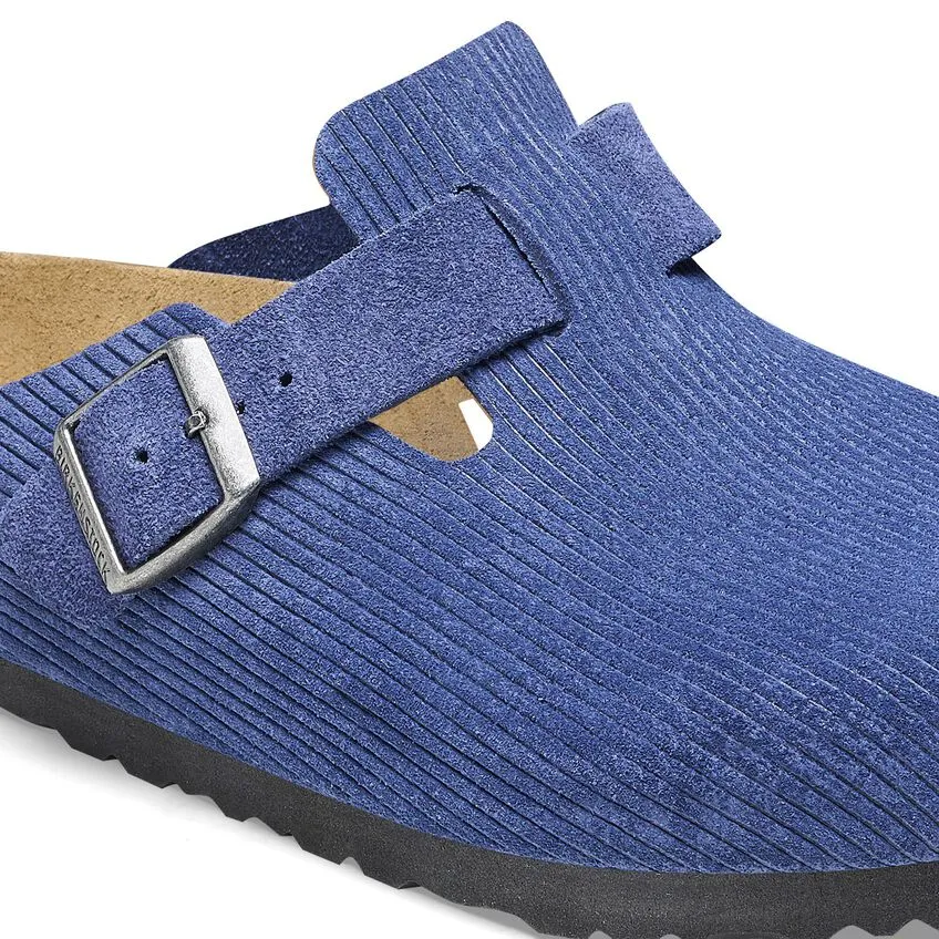 BIRKENSTOCK Women's Boston Suede Embossed (Indigo Blue - Narrow Fit)