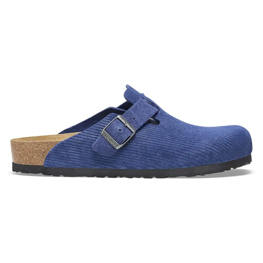 BIRKENSTOCK Women's Boston Suede Embossed (Indigo Blue - Narrow Fit)