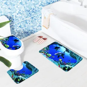 Black and White Print Bath Mat Sets