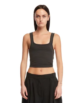 Black Cropped Tank Top