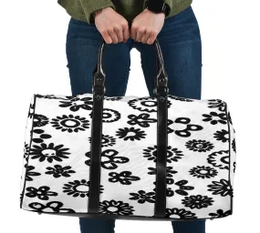 Black Flowers Travel Bag