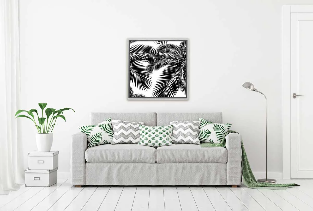 Black Palm Leaves | Canvas Wall Art Print