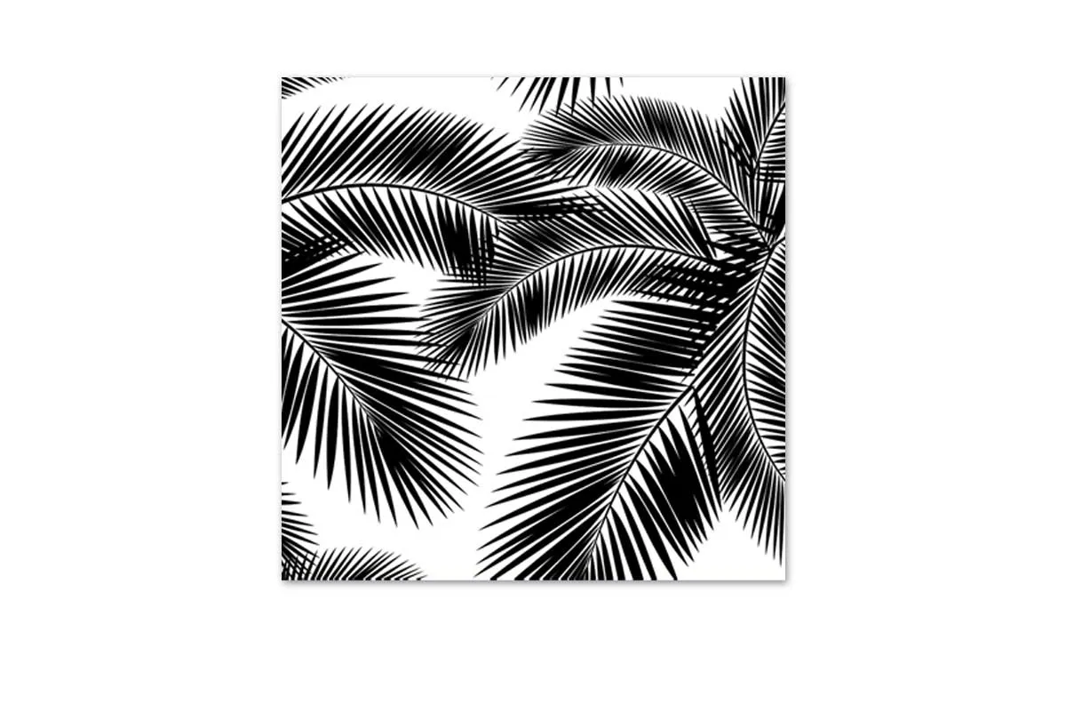 Black Palm Leaves | Canvas Wall Art Print