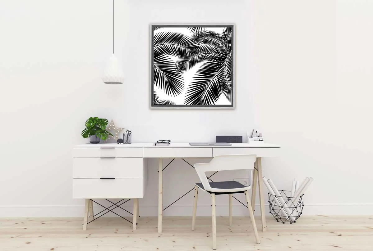 Black Palm Leaves | Canvas Wall Art Print