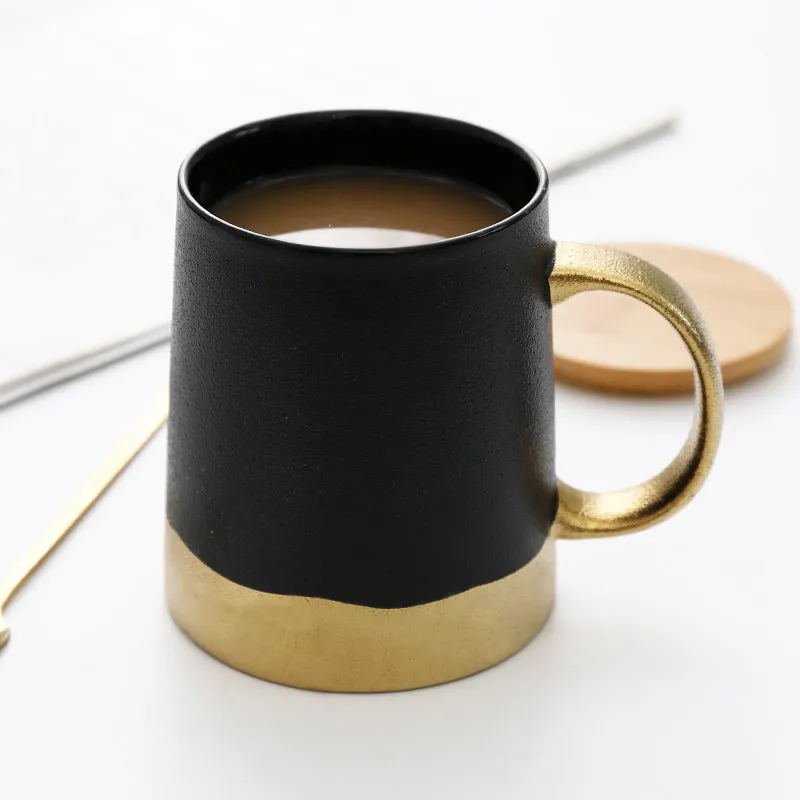 Black pottery simple ceramic mug