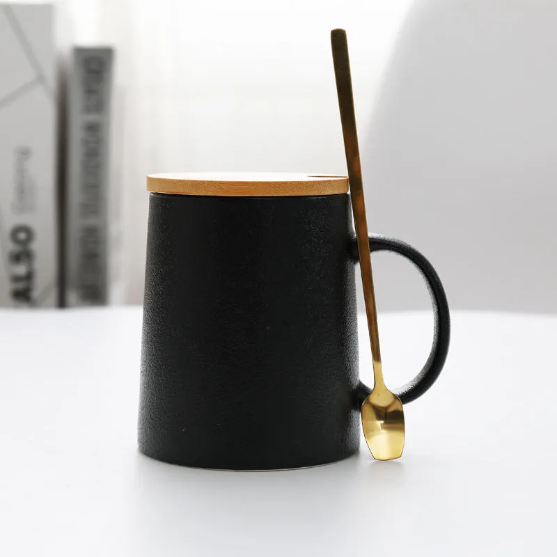 Black pottery simple ceramic mug