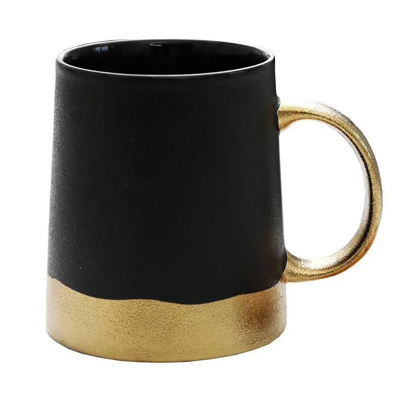 Black pottery simple ceramic mug