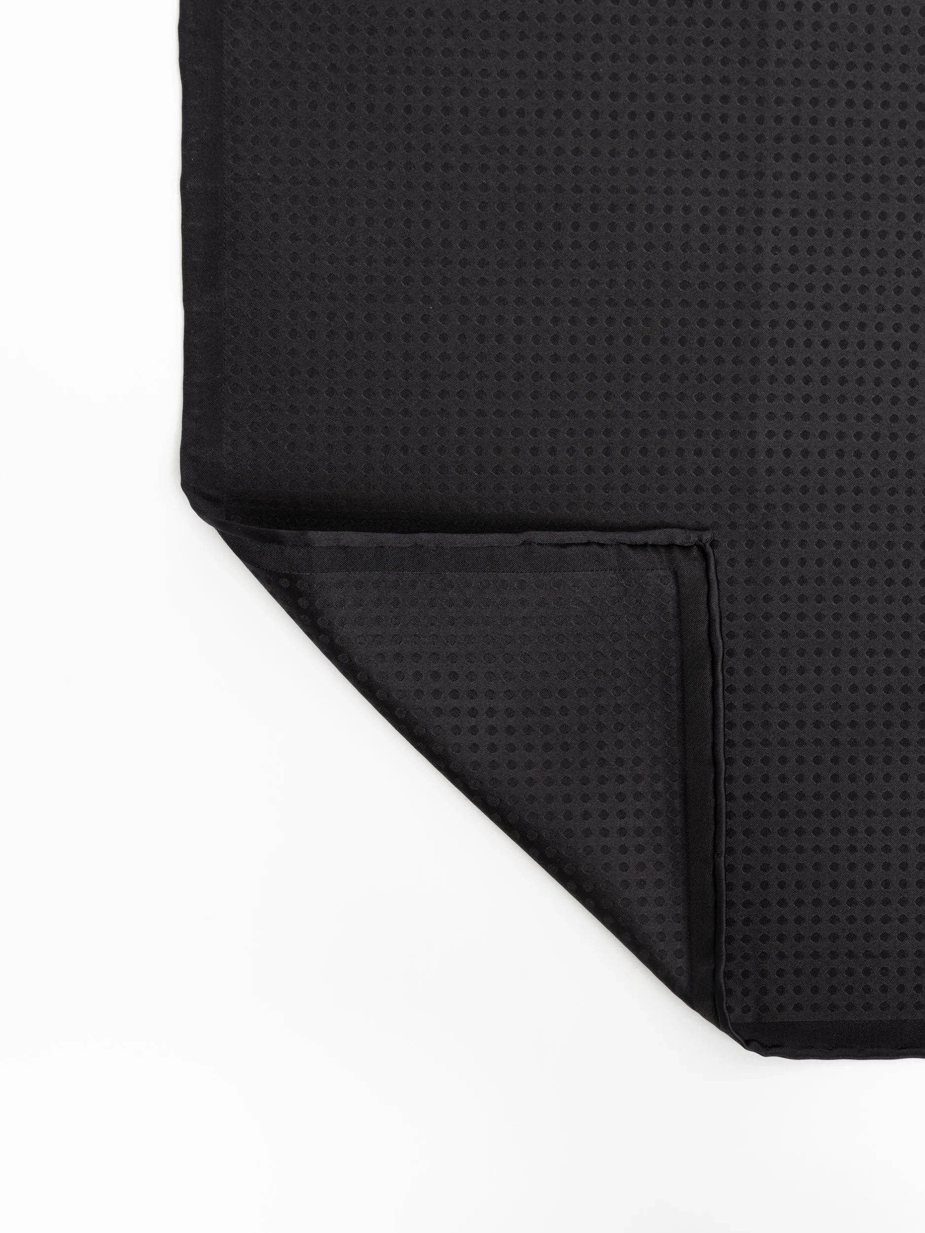 Black Silk Dotted Pocket Square