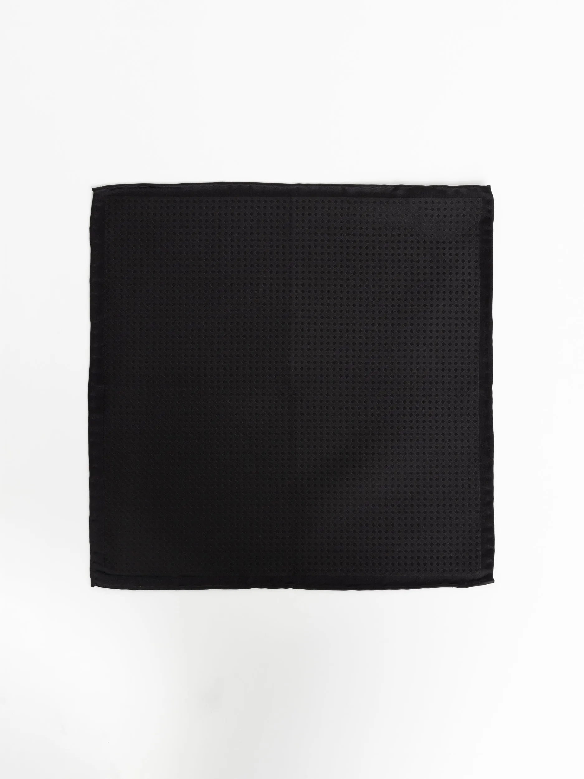 Black Silk Dotted Pocket Square