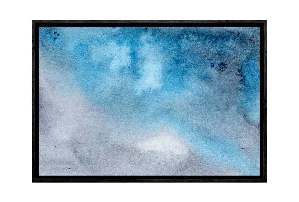 Blue and Grey Watercolour Abstract | Canvas Wall Art Print