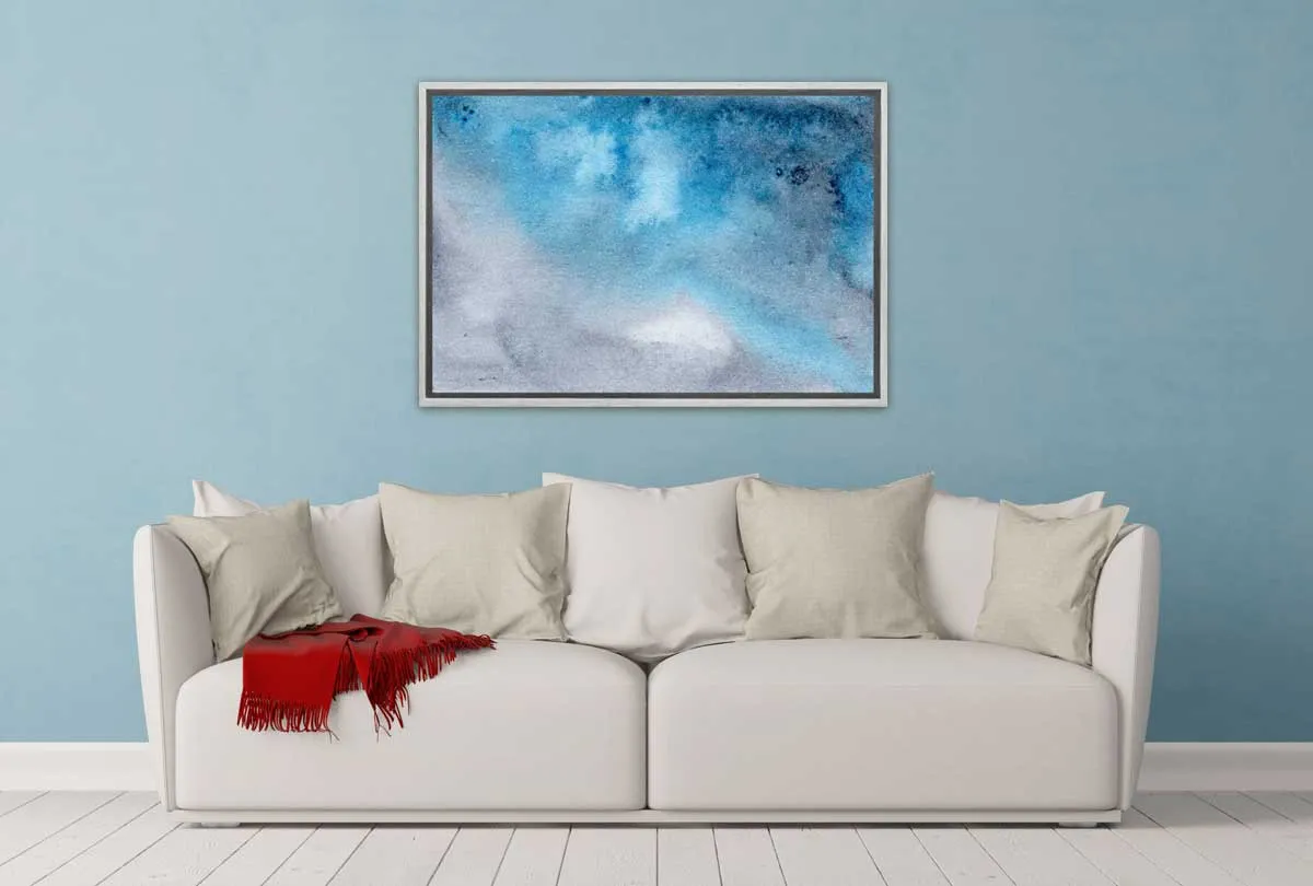 Blue and Grey Watercolour Abstract | Canvas Wall Art Print