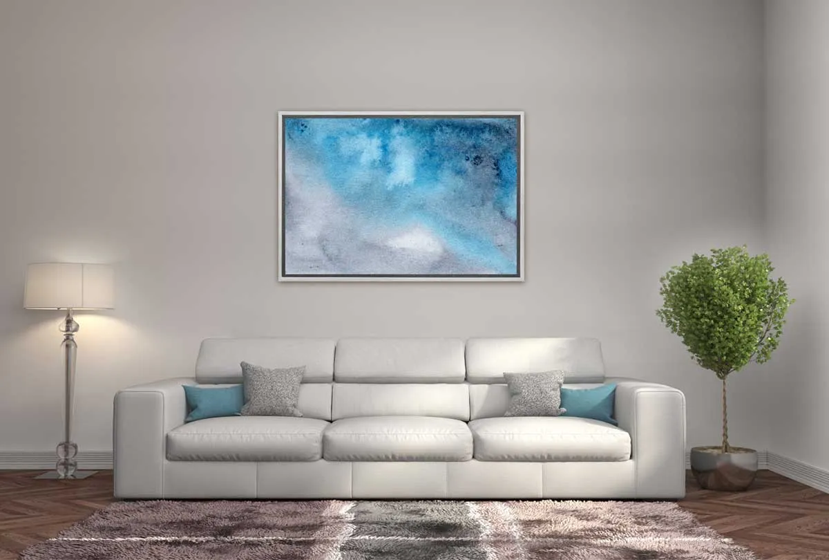 Blue and Grey Watercolour Abstract | Canvas Wall Art Print